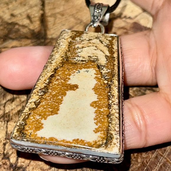 Beautiful Large Picture Jasper Pendant 3” - Picture 6 of 8